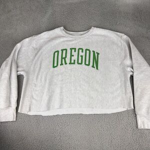 Oregon Ducks Champion‎ Reverse Weave Gray Crop Top Sweater Men's 3xl Y2k Boxy